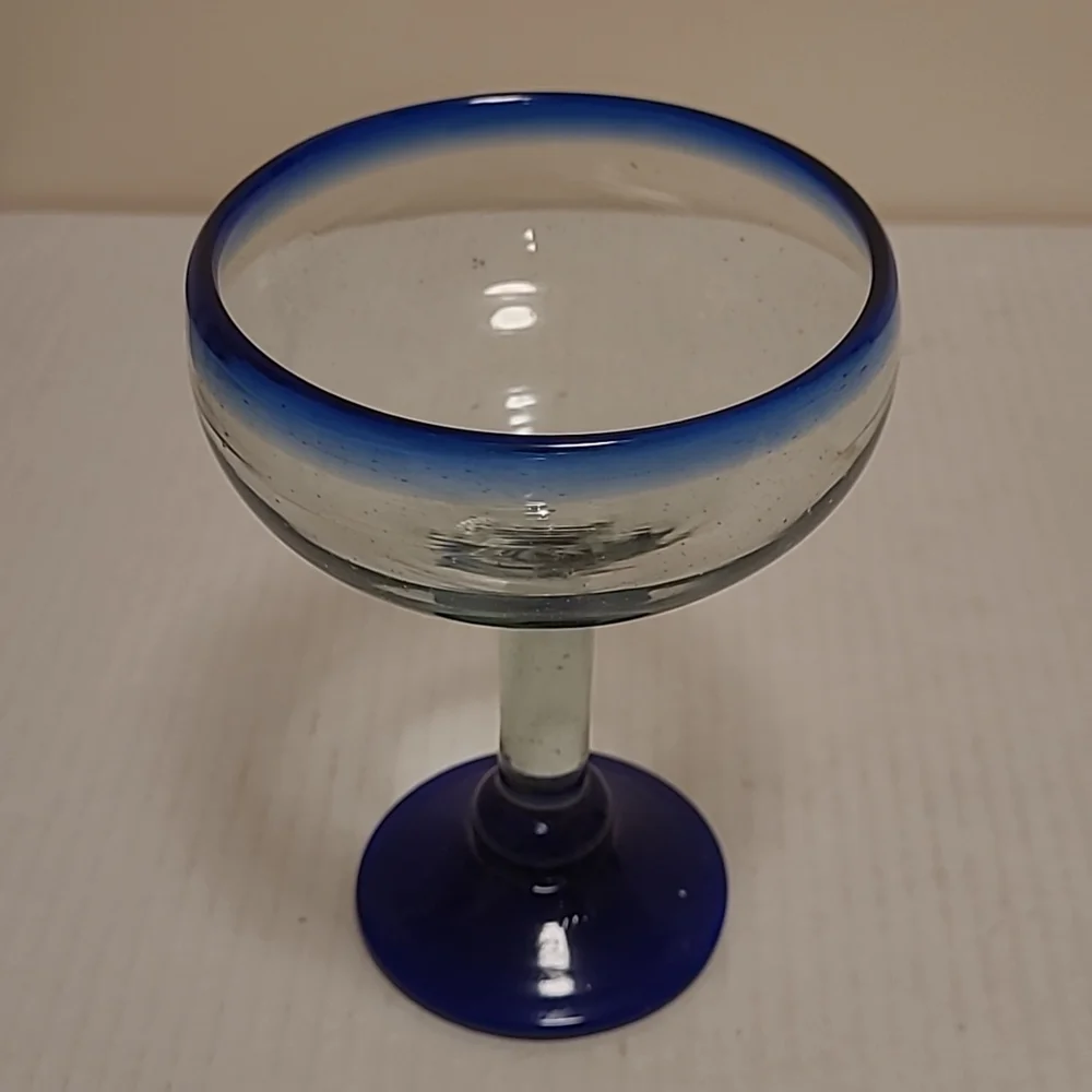 Pair of Beautiful Handblown Margarita Glasses